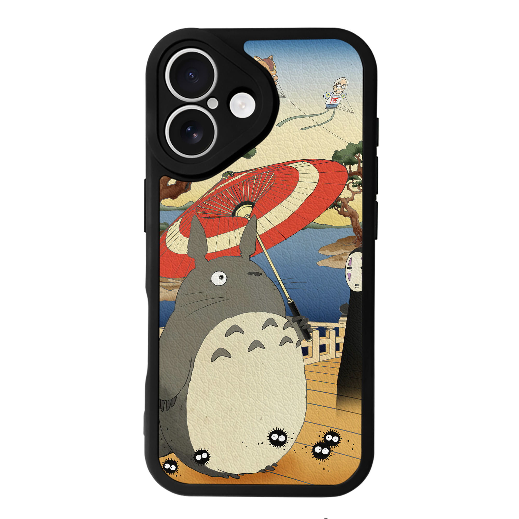 となりのトトロ 草壁メイ 草壁サツキ My Neighbor Totoro Satsuki Kusakabe Mei Kusakabe 【iPhone 16シリーズ対応】シリコンスマホケース（レザー調） 材質：シリコン